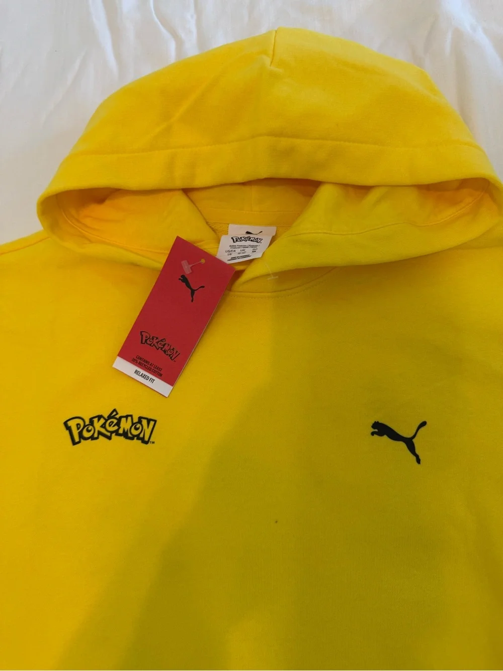 New boys Puma sz M 11-12, Yellow & Black Pikachu Hoodie Set shirt, pants - Picture 5 of 12